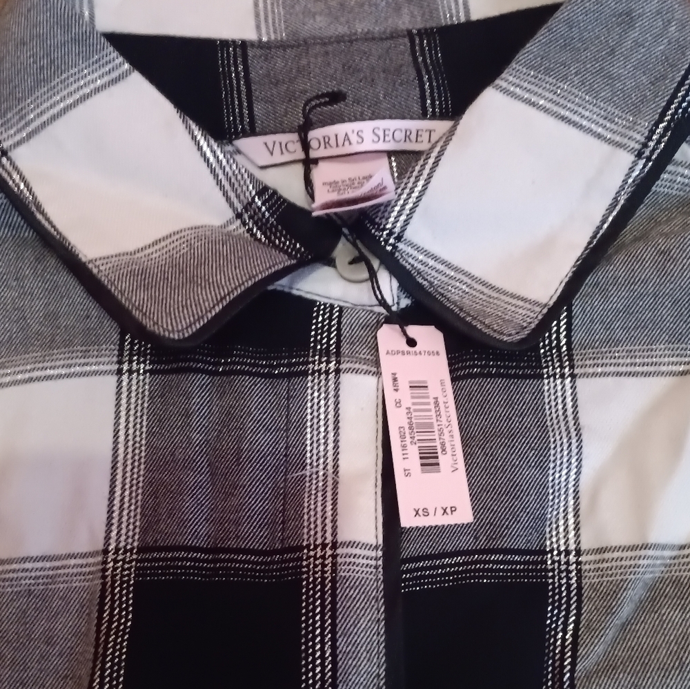 Victoria's Secret plaid button down blouse